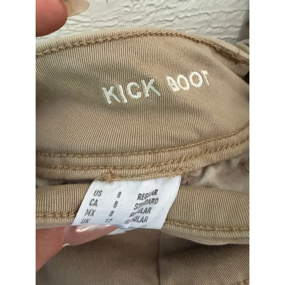 American Eagle Kick Boot Super Stretch Khaki Pants Size 8 Regular - Picture 6 of 8